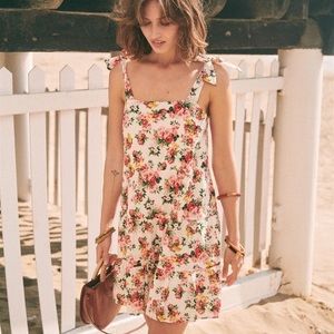 NWT Sezane Anne dress in bouquet of pink cotton plumetis